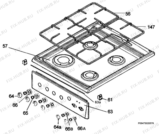 Взрыв-схема плиты (духовки) Zanussi ZCG566MX - Схема узла Section 4